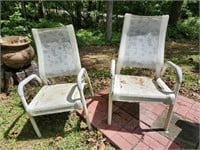 Pair of White out Door Chairs