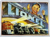 Vintage Metal Lionel Trains Sign