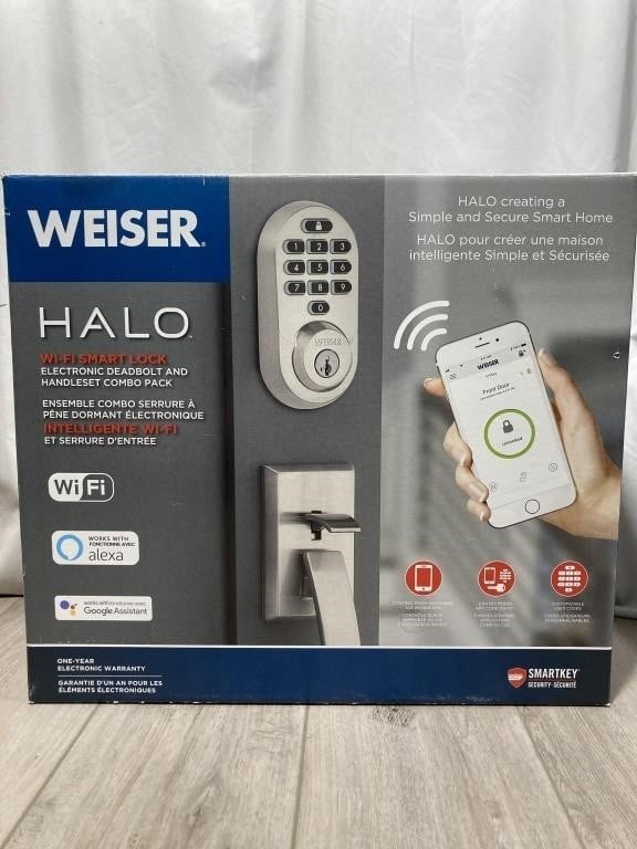 Weiser Halo Wifi Deadbolt and Handleset Combo