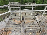 Pair of metal outdoor chairs
