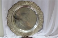 A Carved Silverplated Tray