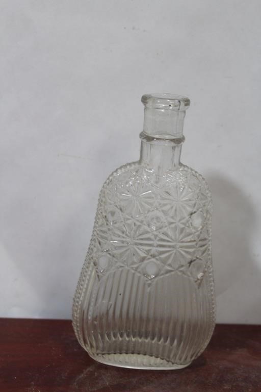 A Pressed Glass Flask for Spirit