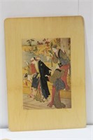 A Japanese Print on Bamboo Panel