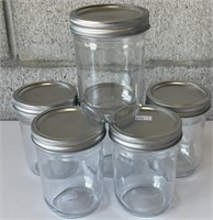 6 Glass Jars w/Lids