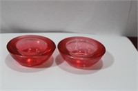 Lot of 2 Red Candle Holders