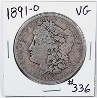 1891-O  Morgan Dollar   VG