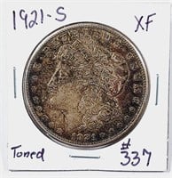 1921-S  Morgan Dollar   XF   Toned