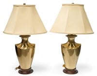Pair of 31" Tall Brass Table Lamps.