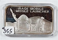 Iraqi Mobile Missile Launcher 1 oz .999 silver bar