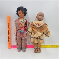 Indian Squaw and Papoose Dolls