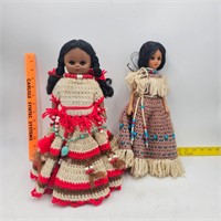 Indian Dolls with Crocheted Dresses