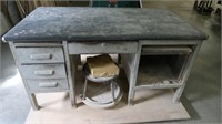 Metal Desk, 2 Furniture Carts