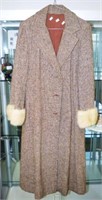 Vintage tweed 3/4 woollen ladies A line coat