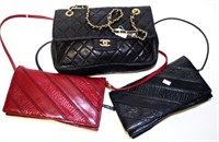Three various vintage ladies leather shoulder bags