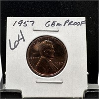 1957 GEM PROOF WHEAT PENNY CENT