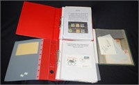 Three folders with world stamps & envelopes
