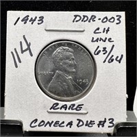 1943 WHEAT PENNY CENT STEEL DDR-003 UNC