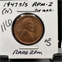 1947-S/S WHEAT PENNY CENT UNC RPM-2