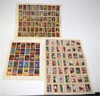 Three sheets of 1930s commemorative stamps