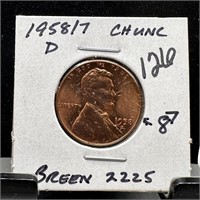 1958/7 -D  WHEAT PENNY CENT BREEN