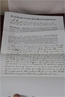 An Antique 1858 Warranty Deed Document