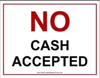 WE DO NOT ACCEPT CASH,  ON-LINE PAYMENTS ONLY