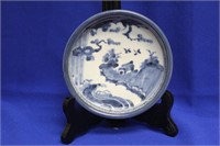 A Blue and White Japanese Round Tray