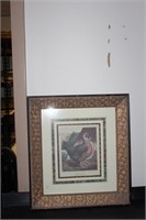 A Nicely Framed Lithograph of a Chicken