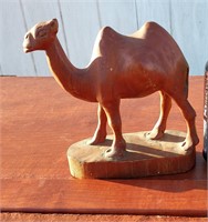 1960 Vintage Hand Carved Olive Wood Camel Figurine