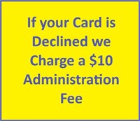 Card Declined Administrative Fee