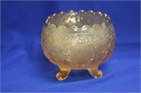 A Carnival Glass 3 Footed Bowl