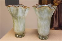 Lot of Two Artglass Vases