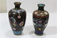 Lot of 2 Small Japanese Cloisonne Vases