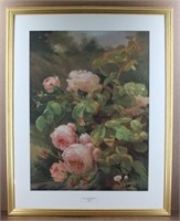 A. Derbrus Pink Roses Still Life Framed Print
