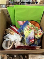 Box with garden flags and more