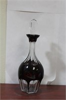 A Ruby Red Facet Cut Glass Decanter