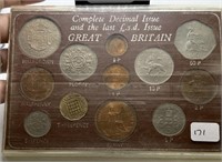 COMPLETE DECIMAL ISSUE GRT BRITAIN COIN SET 1969