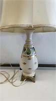 Mid Century Hand Painted Glass Lamp