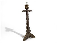 Hollywood Regency Guilted Candlestick Lamp