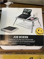 Joe boxer folding laptop desk with cooling fan