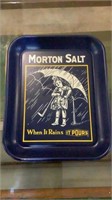 Vintage Morton Salt Metal Advertiser Tray Sign