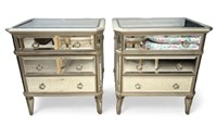 Pair of Mirrored Chests or Side Tables- As Is.