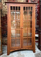 Ethan Allen Mission Style Display Cabinet.