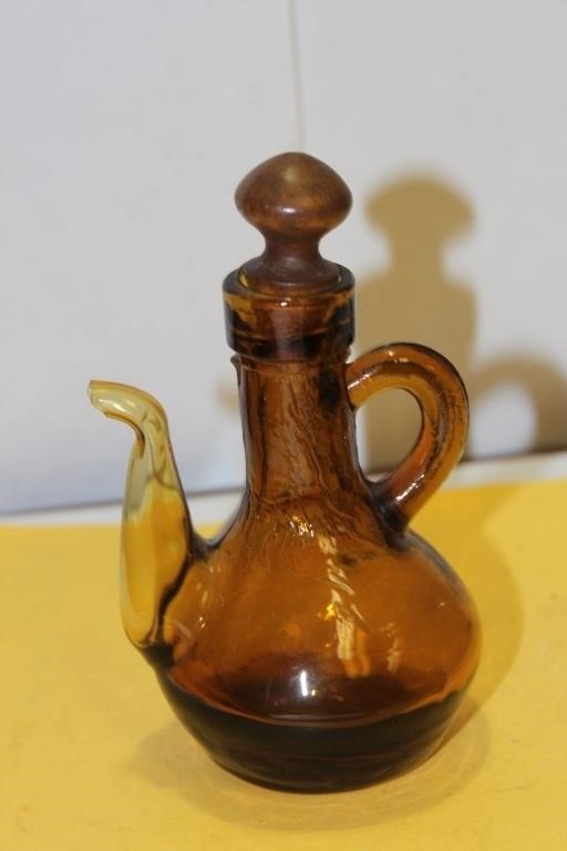 An Old Amber Glass Ewer