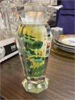 Signed crystal glass vase