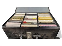Vintage Cassette Tapes in Carry Case-country,