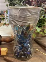 Vase of stones / glass beads