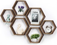 NANANARDOSO Set of 6 Hexagon Floating Shelves