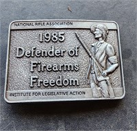 NRA 1985 Defender of Firearms Freedom Belt Buckle