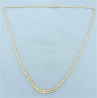18 Inch Graduated Rope Link Chain Necklace in 18k